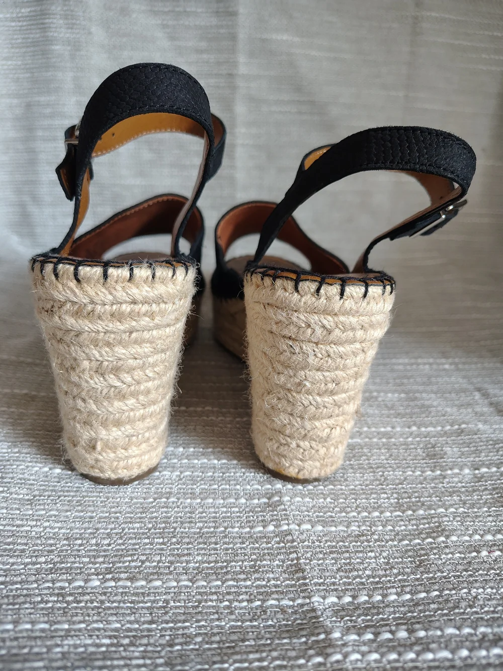 Franco Sarto Takara Black Suede Espadrille Platform Wedge Sandals Women 9M